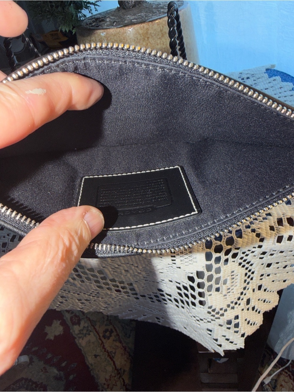 Coach Black Signature Jacquard Zip Pouch/Wristlet. Y2k - Gem
